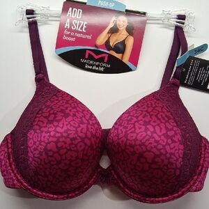 Maidenform Women's Purple and Pink Push-Up Bra 34 C